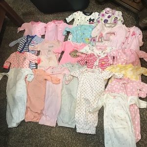 22 size NEWBORN girls assorted style sleepwear